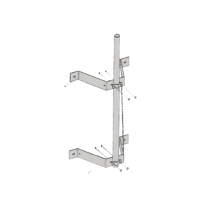 montaje doble de pared con mástil de 2 3/8" x 0.154" x 6' (1.8 m).