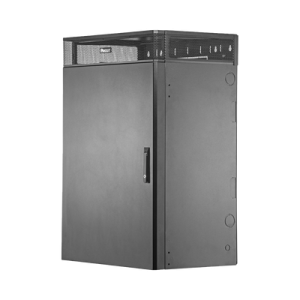 gabinete de montaje en pared trueedge™, con 9 ur para equipo activo y 9 ur para paneles de parcheo, fabricado en acero, color negro