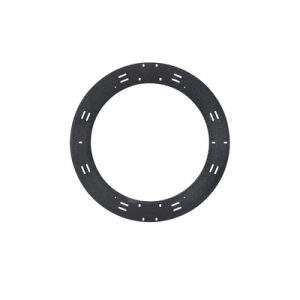 raqueta de almacenamiento y gestión de holgura para cables, de 24 in de diámetro, instalación en pared o en rack, incluye 8 cintas de contacto de 12 in, color negro