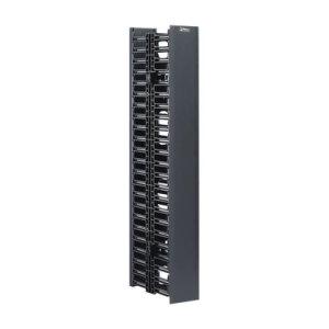 organizador vertical netrunner, doble (frontal y posterior), para rack abierto de 45 unidades, 4.9in de ancho, color negro