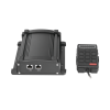 sirena vehicular de 100w de potencia con controlador unimando, micrófono, control de tonos y patrones de destello de barras de luces serie x67 / x75