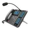 teléfono empresarial ip hasta 20 lineas sip, micrófono exterior, 106 botones dss, bluetooth integrado para diademas, puertos gigabit, soporta recepción video, poe