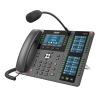 teléfono empresarial ip hasta 20 lineas sip, micrófono exterior, 106 botones dss, bluetooth integrado para diademas, puertos gigabit, soporta recepción video, poe