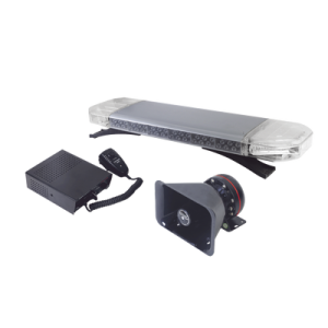 kit básico para equipar unidades de seguridad pública (barra de luces rojo azul, sirena y bocina)