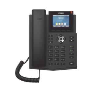 teléfono ip empresarial para 4 líneas sip con pantalla lcd de 2.8 pulgadas a color, puertos gigabit, ipv6, opus y conferencia de 3 vías, poe
