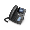 teléfono ip empresarial para 4 líneas sip con 2 pantallas lcd, 6 teclas blf/dss, puertos gigabit y conferencia de 3 vías, poe