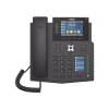 teléfono ip empresarial con estándares europeos, 16 líneas sip con pantalla lcd a color 3.5", 30 teclas dss/blf, puertos gigabit, ipv6, opus y conferencia de 3 vías, poe/dc
