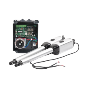 kit de brazos para automatizar portones vehiculares abatibles de 2 hojas/ 3 mts / 300 kg / uso solo residencial / compatible con respaldo de energía