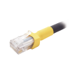 patch cord industrial "ruggedized" a plug modular, cat6, de 3 ft, color negro