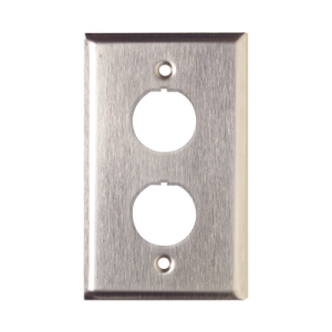 placa de pared reforzada, de acero inoxidable, para uso industrial, de 2 puertos
