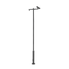 poste seccionado de 6 metros / especializado para la instalación de videovigilancia / incluye base de cimentación y brazo para cámara ptz / color negro