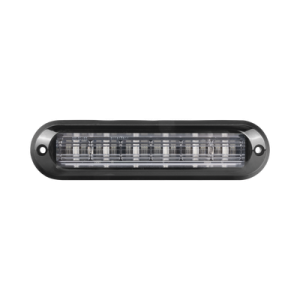 luz auxiliar ultra brillante ip67 de 6 leds, color rojo, con mica transparente y bisel negro