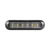luz auxiliar ultra brillante ip67 de 6 leds, color rojo/azul, con mica transparente y bisel negro