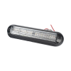 luz auxiliar, ultra brillante, ip67, 18 leds, tricolor, color rojo/claro/azul, con mica transparente y bisel negro