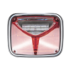 luz de advertencia de 8 x 6", color rojo, con luz de trabajo clara, ideal para ambulancias