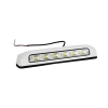 luz de escena, 6 led, ip67, con bisel color blanco, ideal para ambulancias y vehiculos de trabajo
