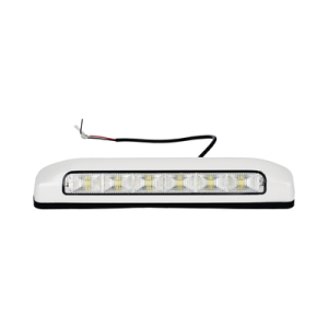 luz de escena, 6 led, ip67, con bisel color blanco, ideal para ambulancias y vehiculos de trabajo