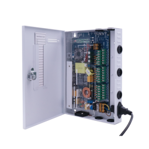 fuente premium / 11 15 v / 18 canales / 20 a / alta tecnología en seguridad / doble ventilador / hasta 1.8 amperes por salida / filtro de ruido por canal / diseño de alta gama.