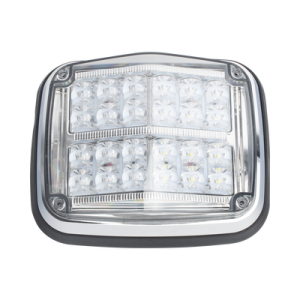 luz de advertencia de 8 x 6", color rojo / claro, sae, ip67, ideal para ambulancias