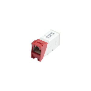 jack z max cat6a, utp, montaje híbrido en placa de pared (plano y angulado), color rojo