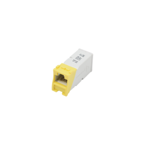 jack z max cat6a, utp, montaje híbrido en placa de pared (plano y angulado), color amarillo