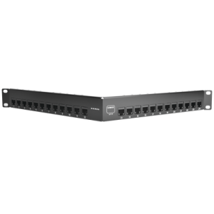 patch panel utp z max de 24 puertos, precargado con jacks categoría 6, angulado, 1ur