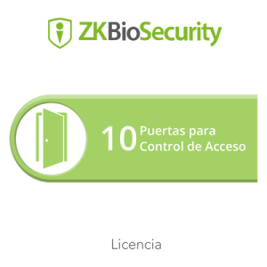 licencia para zkbiosecurity permite gestionar hasta 10 puertas para control de acceso