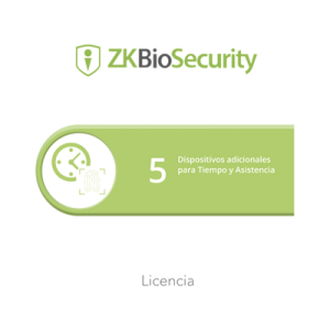 licencia para zkbiosecurity permite gestionar hasta 5 dispositivos para tiempo y asistencia