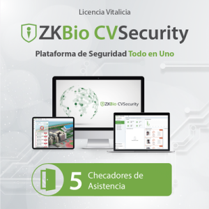 licencia para zkbio cvsecurity permite gestionar hasta 5 dispositivos para tiempo y asistencia