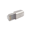 plug rj45 cat6a blindado, terminación en campo, compatible con todas las categorías, sin clip protector de seguro