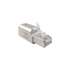 plug rj45 cat6a blindado, terminación en campo, compatible con todas las categorías, sin clip protector de seguro