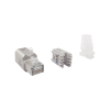 plug rj45 cat6a blindado, terminación en campo, compatible con todas las categorías, sin clip protector de seguro