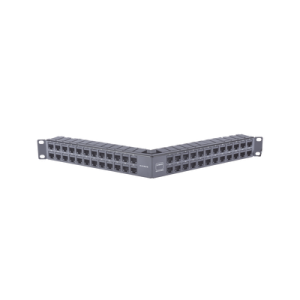 patch panel z max de 48 puertos, blindado, modular (vacío), angulado, 1ur