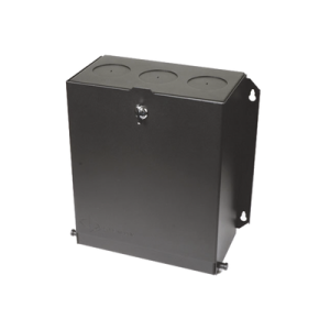 caja de zona (punto de consolidación), de 24 puertos, ideal para soportar cableado en una gran variedad de áreas de trabajo, compatible con conectores max, z max, o tera, color negro