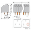 bloque terminal pcb 250 series / clavija a presión 1.5 mm² / espaciado de patas 3.5 mm / 8 polos / push in cage clamp / gris