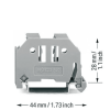 tope de cierre sin tornillos / ancho 10 mm / para carril din 35 x 15 y 35 x 7.5 / gris / montaje encajable / sin herramientas / incluye opciones de marcaje