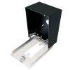 gabinete para montaje en poste enforcer / carcasa de acero con pintura en polvo / placa frontal de acero inoxidable con bisagra / ip65 impermeable / incluye herrajes de montaje y 2 llaves / compatible con dispositivos de formato angosto y ancha