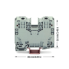 borna de paso / 2 conductores / 35 mm² / power cage clamp / montaje en carril din 35 x 15 / poliamida (pa66) / gris / tensión 1000 v / corriente 125 a