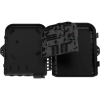 cierre de empalme para 24 fusiones de fibra óptica, interior/exterior, con 8 acopladores sc/apc y splitter 1x8 sc/apc incluido, ip65, 3 puertos para fibra troncal o distribución