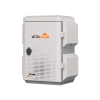gabinete de acero ventilado para exterior con rieles din y 4 placas laterales para montaje de equipos por fuera,