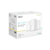 kit 3 routers inalámbrico mesh interior para hogar / triple banda wi fi 7 be9300 mbps / 2 puerto 2.5 gigabit wan/lan / 4 antenas internas / operación multi link mlo / administración mediante la app deco (ios, android) / homeshield