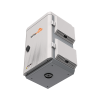 gabinete de acero ventilado para exterior con rieles din y 4 placas laterales para montaje de equipos por fuera,