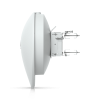 radio backhaul uisp airfiber 60 xr para ptp en 60 ghz, hasta 5.4 gbps, radio redundante en 5 ghz, sfp+ 10g, con gps y bluetooth, hasta 15 km