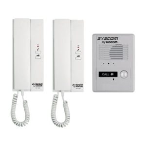 kit de audio portero con 2 auriculares y frente de calle