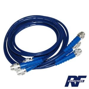 juego de 3 cables doble malla de 48" con adaptadores unidapt en los extremos.