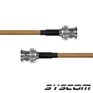 jumper con cable rg 142/u de 60 cm, con conectores bnc macho a bnc macho.