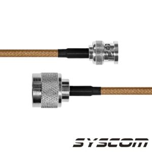 cable rg 142/u de 60 cms, con conectores bnc macho a n macho.