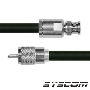 cable coaxial rg 214/u de 110 cm, con conectores bnc macho a uhf macho (pl 259).