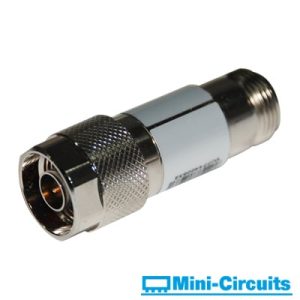 atenuador en línea de 10 db, 1 w, cd 6 ghz, conectores n macho hembra.