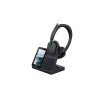 diadema inalámbrica wh68 con estación de trabajo yealink dect y pantalla táctil de 4” para comunicación profesional